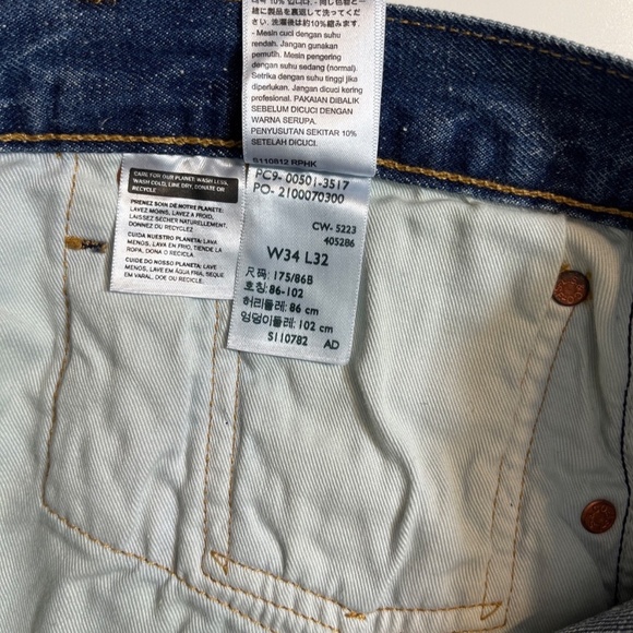 Levi’s 501 Selvedge Jeans Men's 34x32 Blue Premium Original NWT - Picture 16 of 16